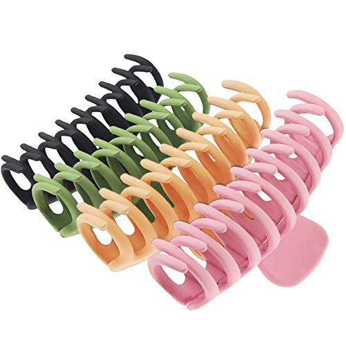 4 Pieces Hair Claw Clips 4 inch Large Size Hair Claws Hair Clip Accessories for Thick Hair Women and Girls