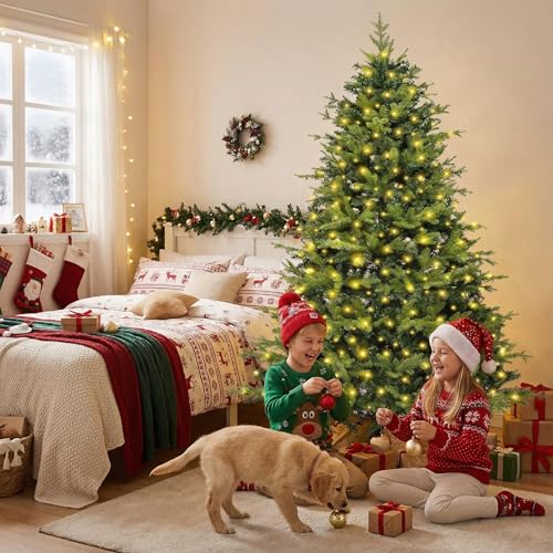 Árbol de Navidad artificial de 180 cm iluminado con 1000 ramas plegables para decoración 3