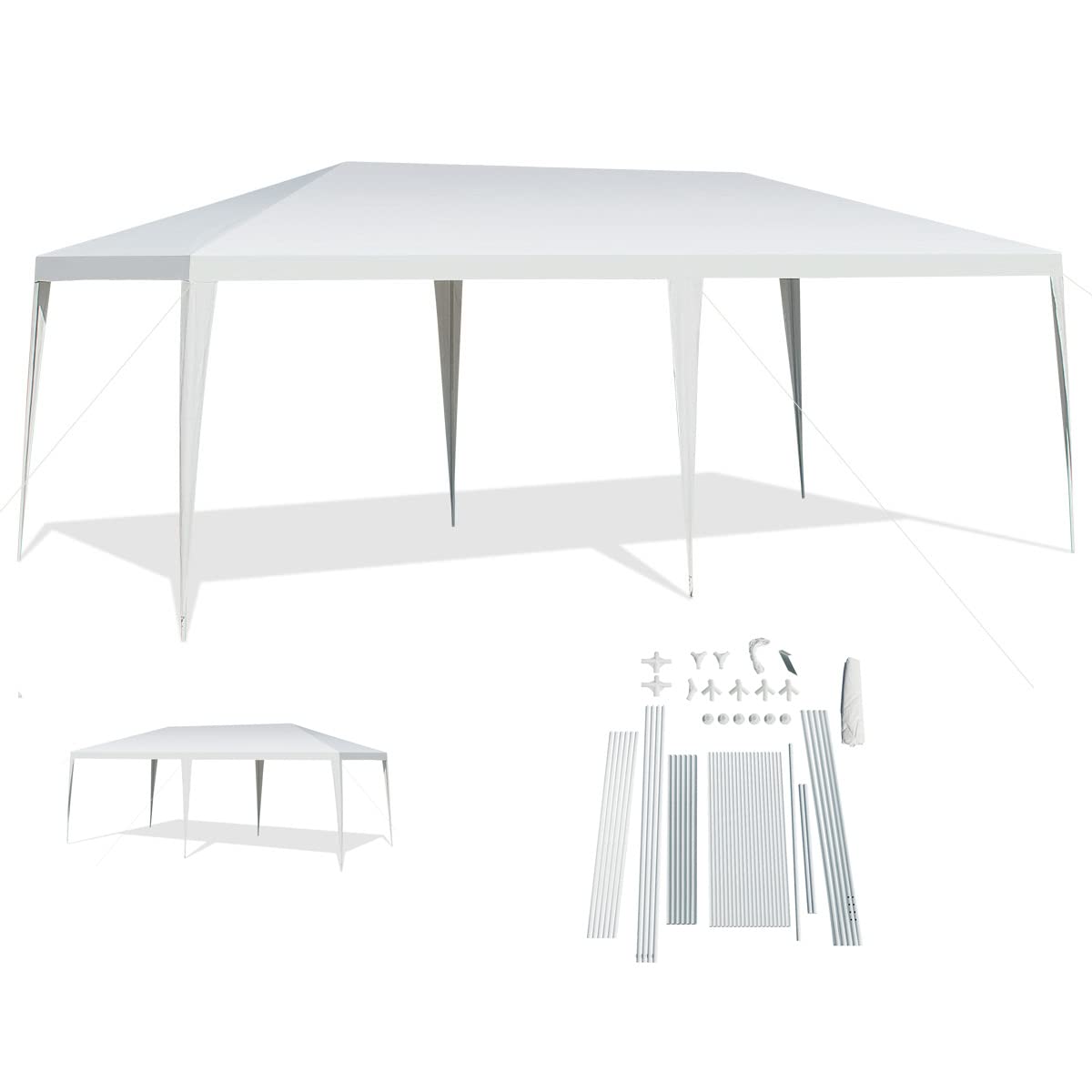 Goplus 3x9 m/3x6 m carpa de jardín, carpa de recepción Barnum plegable, carpa de cenador para evento, cerveza, fiesta, camping (sin lona, 3x6 m)