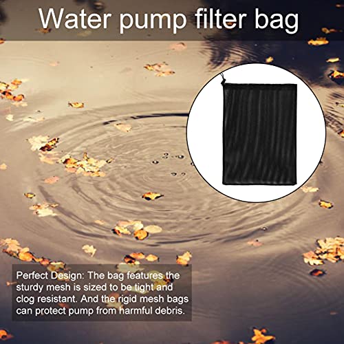 2 stuks visvijver filterzakken, 30 x 45 cm pompbarrière zak met trekkoord vijverpomp filterzak pompbeschermingszak voor vijver biofilmer, grote pompen mesh zakken, zwart accessoires voor thuis - Image 8