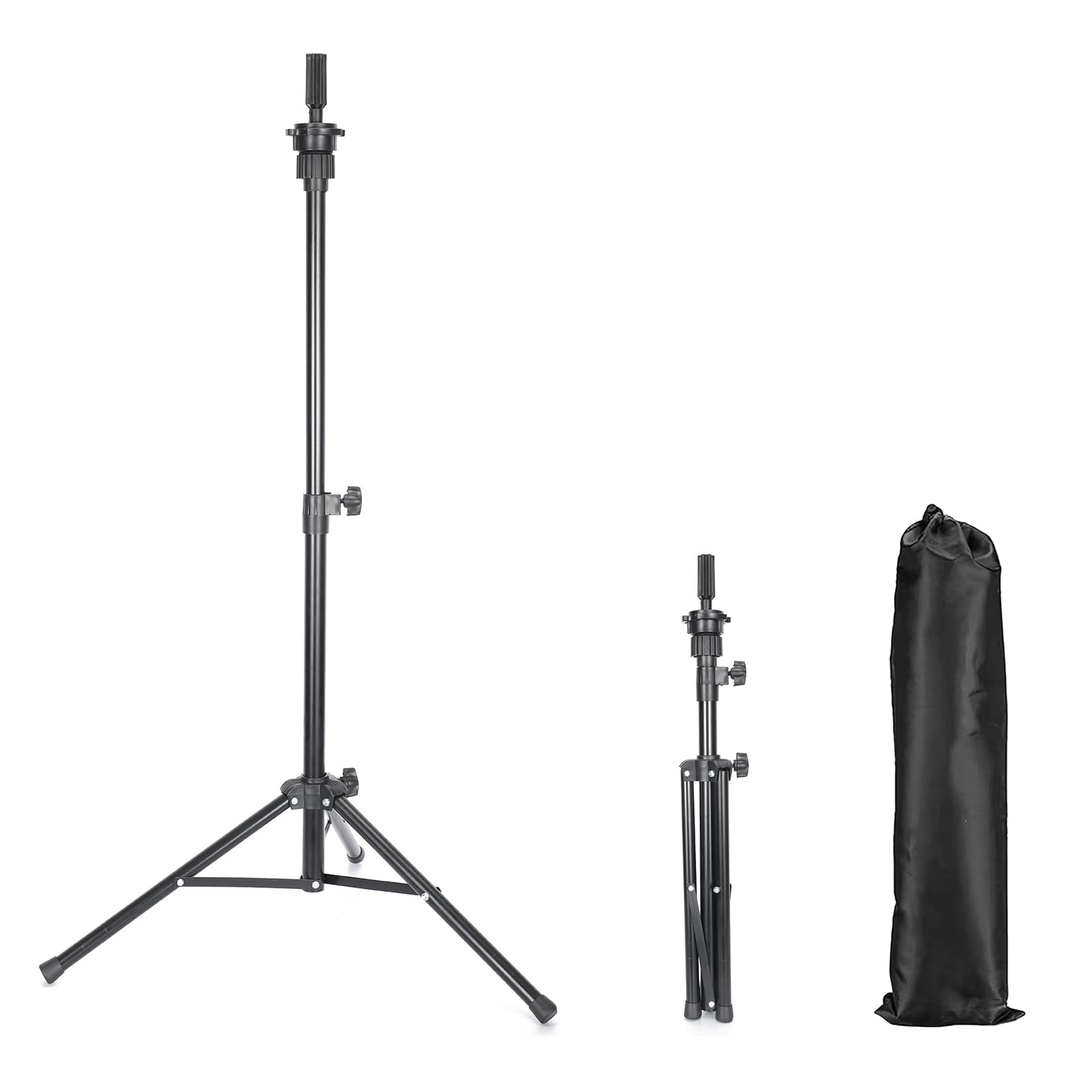 FLWAI Adjustable Wig Stand Mannequin Head Tripod 21-48inch Reinforced Metal Mannequin Head Stand for Cosmetology Hairdressing Training