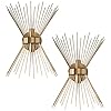 Viluxy mid century wall sconces antique brass brush paint finish bedside wall sconce lighting fixture with starburst shade for bedroom hallway entryway passway bathroom vanity 2 pack  urban country home decor