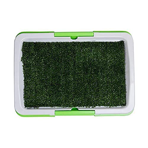 SHOPECOM (1.pc Dog) cat Grass Pad Artificial Portable Breathable Plastic Puppy Potty Mat with Tray Lawn Trainer Pee Patch Home. 1