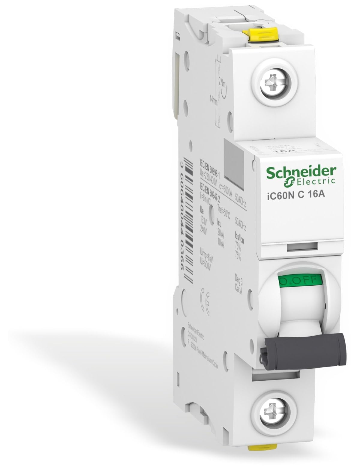 Schneider A9F04116 Disjoncteur IC60N 1P 16A Courbe C - Protection Fiable Et Performante