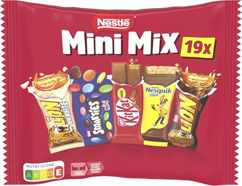 Nestlé Marken Mini Mix Schokoladenriegel fünf leckere Geschmacksrichtungen 19 Riegel 1er Pack (1 x 321g)