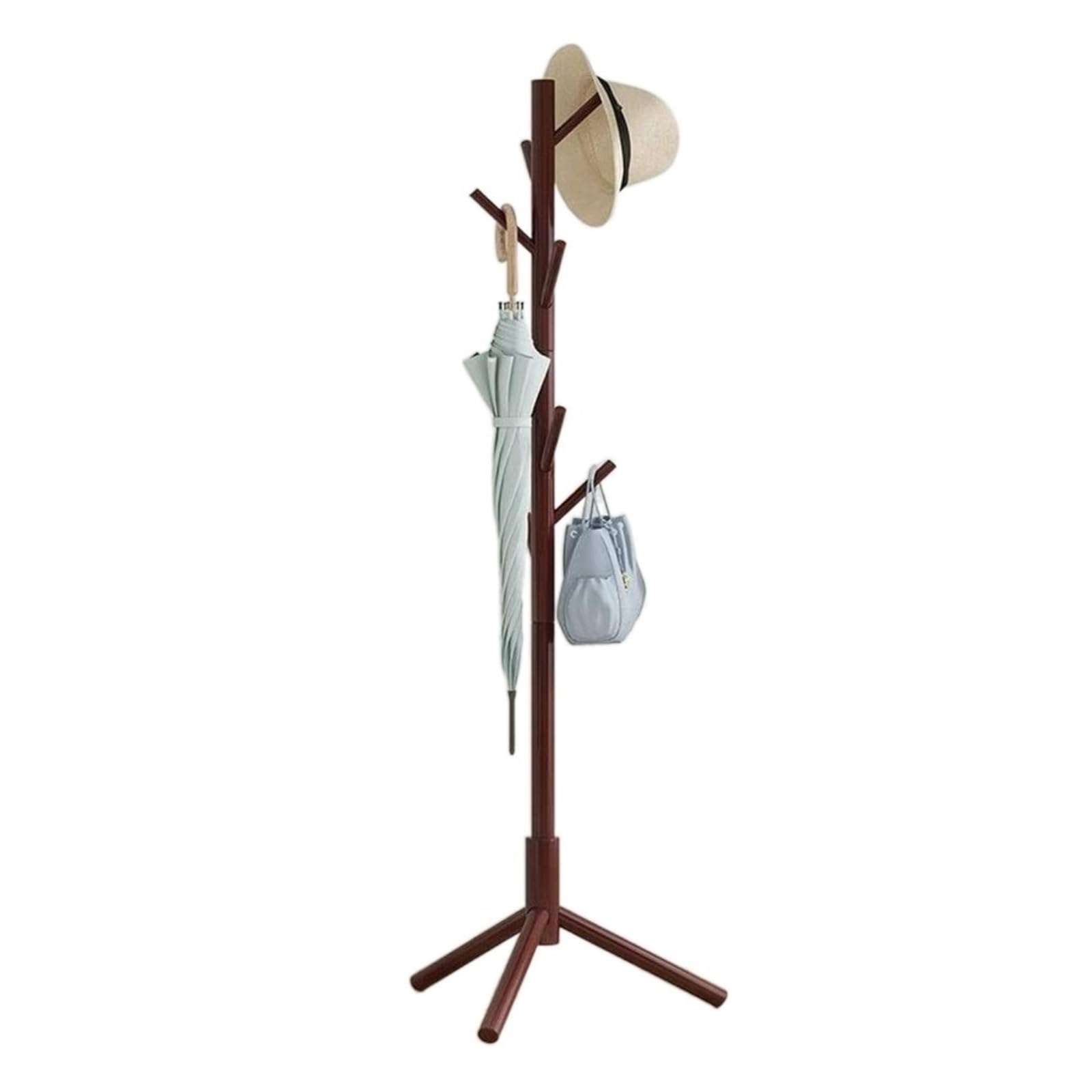 Appendiabiti In Legno Hupmad A Forma Di Albero | 8 Ganci E Altezza Regolabile (100-175 Cm) | Per Ingresso, Camera E Ufficio | Pino Neozelandese