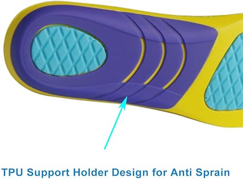 Miniatura 6 de VSUDO Plantillas deportivas con soporte de arco, inserciones de zapatos de absorción de impactos para hombres o mujeres, plantillas atléticas de