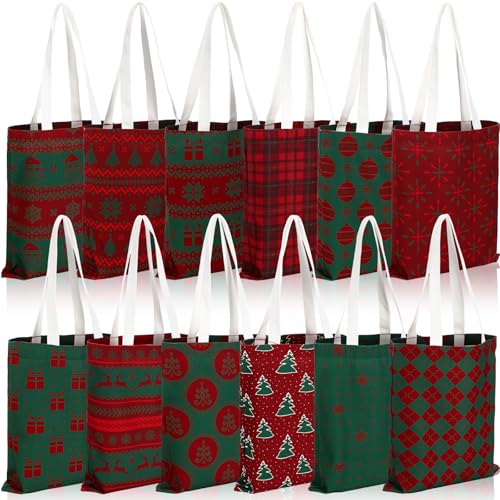Paterr 12 Pcs Canvas Tote Bags Bulk for Women...
