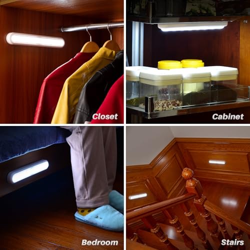 Image of STAR-SPANGLED 2 Pack 11 Inch Motion Sensor Lights Indoor AA Battery Operated LED Stick On Light for Closet, Stairs, Under Cabinet Kitchen, Cool White
