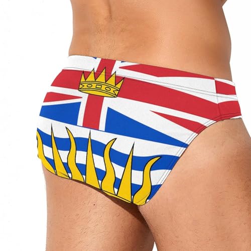 Flag of British Columbias Men's Swim Briefs Low Waist Bikini Swimsuit Underwear Beach Swimwear3