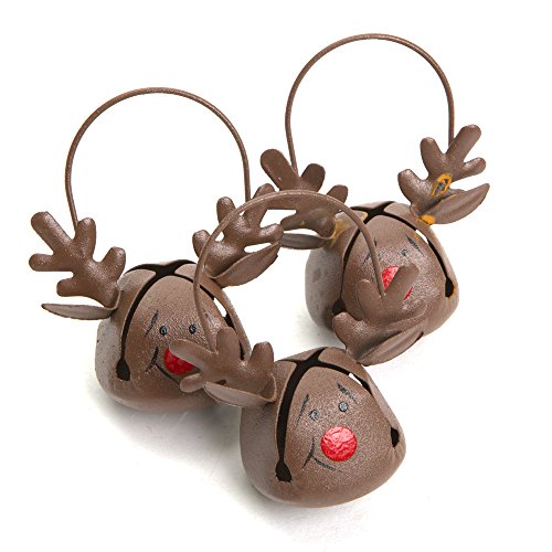 Reindeer Jingle Bell Ornaments 12 Pack