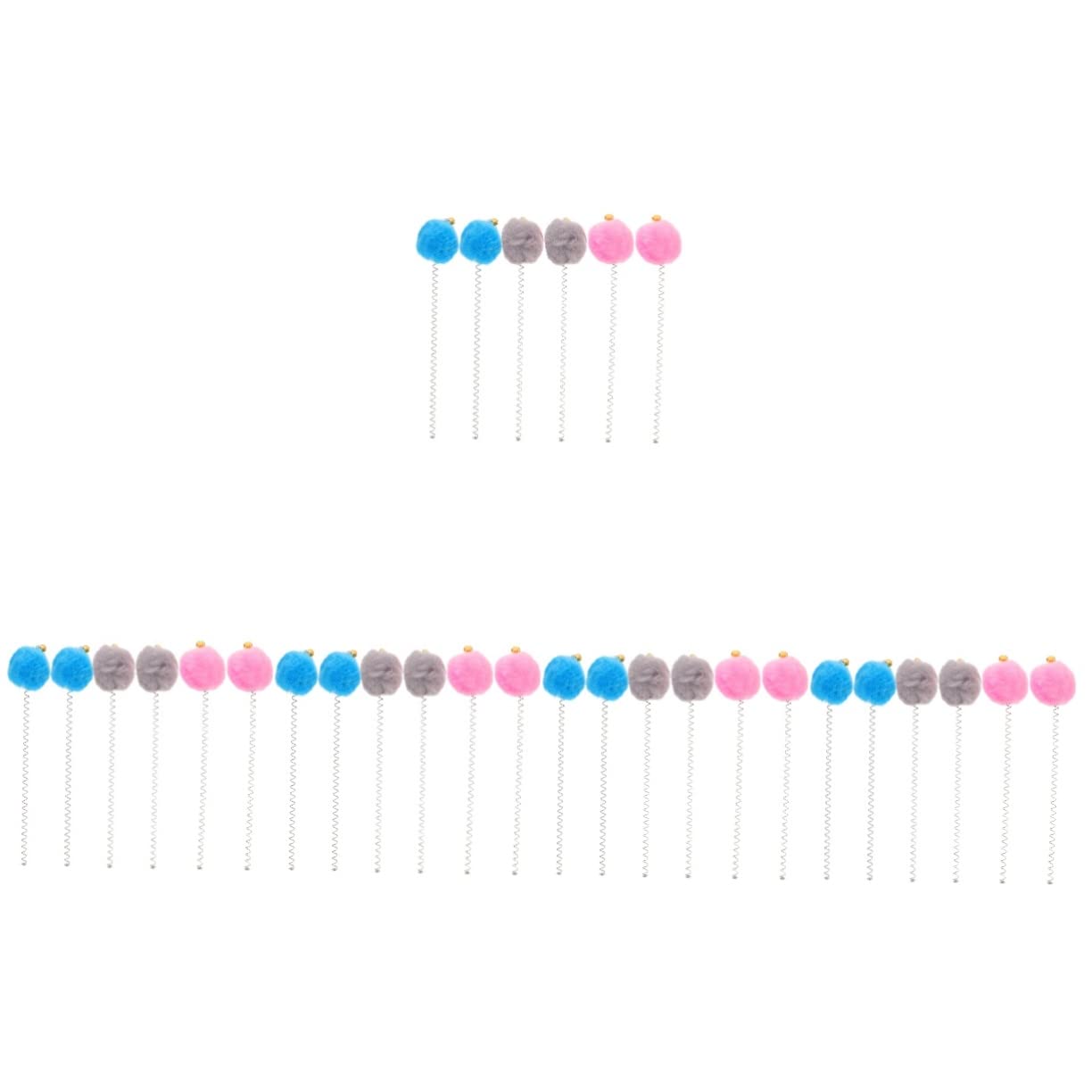 VANZACK 30 Teiliges Katzenspielzeug mit Saugnapf Federnde Katzenangel aus Robustem Material Interaktives Spielset für Katzen Fördert Bewegung und Stressabbau Buntes Design Blau