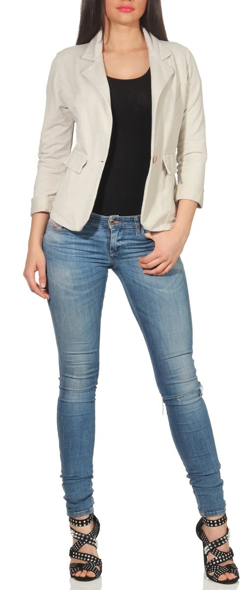 Malito Femme Classique Veste Basic-Look Court Jersey Blazer 1654