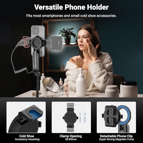 Trípode palo selfie magnético extensible con soporte MagSafe y remoto extraíble 6