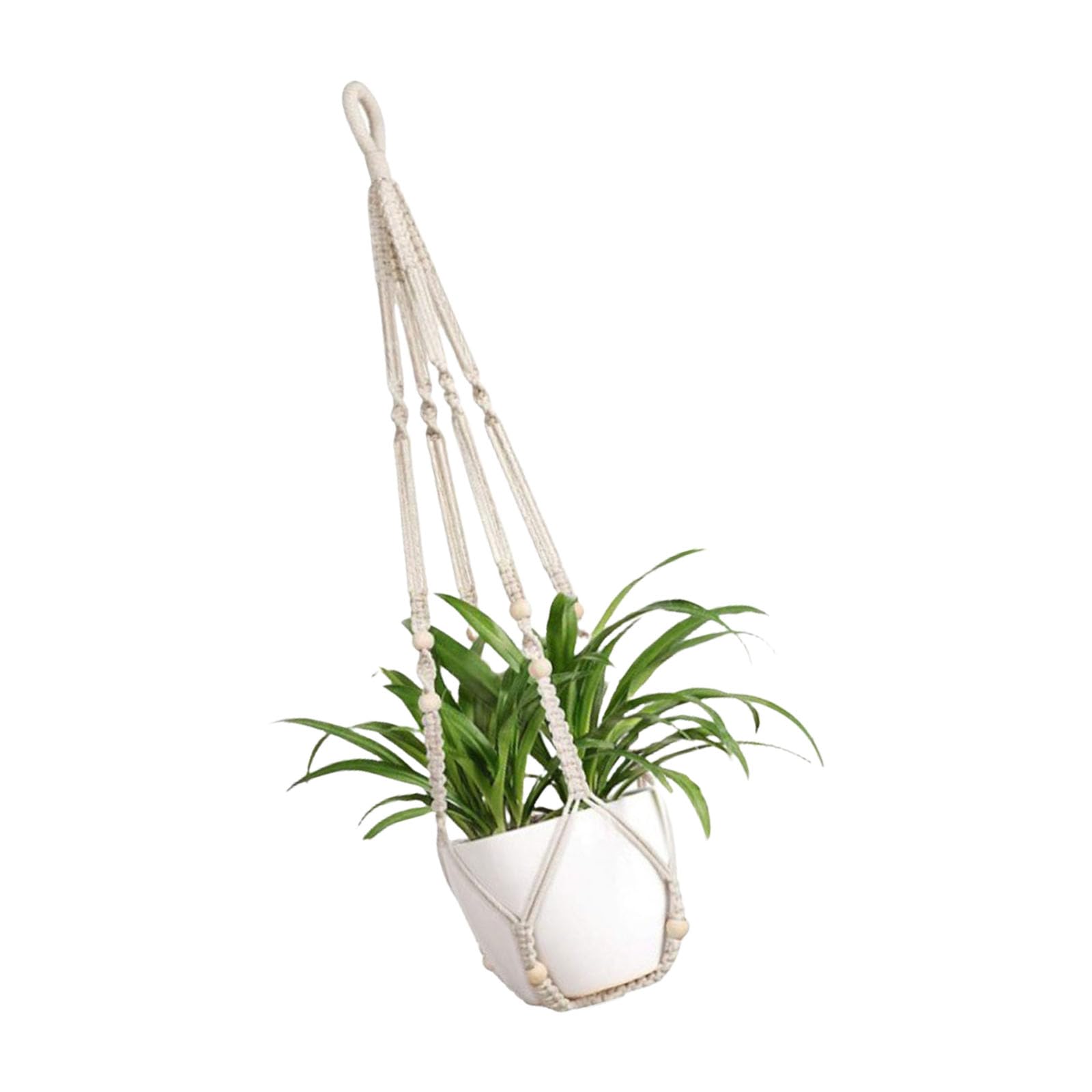 yanwuwa Handwoven Cotton Flower Pots Holder Plant Basket Hanger for Modern Balcony Flower Plant Display Accessories Living Room Decors