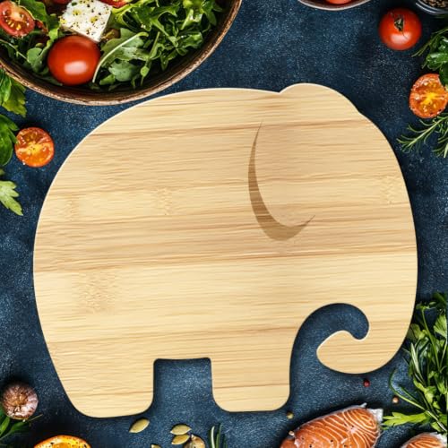 WEBEEDY Tabla de Cortar de Madera de Bambú en Forma de Elefante, 30x25.3 cm, Para Cocina y Decoración miniatura 3