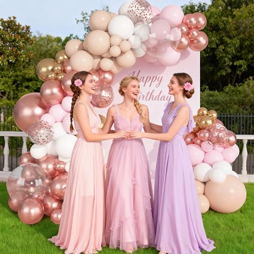 Arche de ballons rose et dorée : la solution simple pour un décor de fête chic