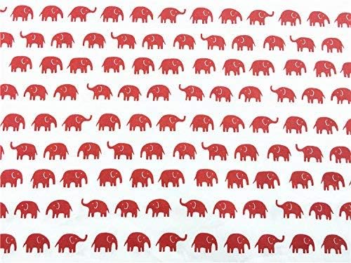 TAOSON 100% Cotton 300 Thread Count Soild Envelope Style V Shaped/Tri/Boomerang Standard Pillow Case Cushion Cover Only Cover No Insert (Red Cartoon Elephant)