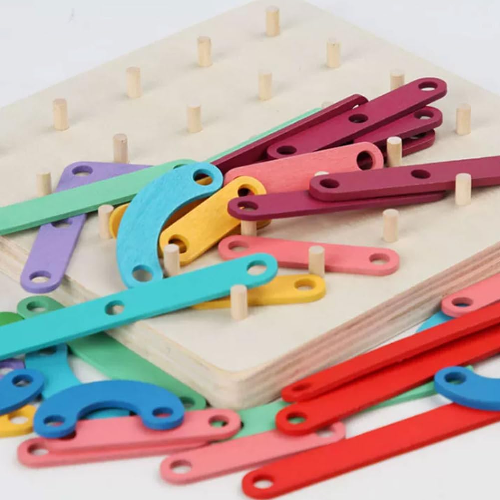 Juguete construcción Alfabeto Clavijas Madera Montessori