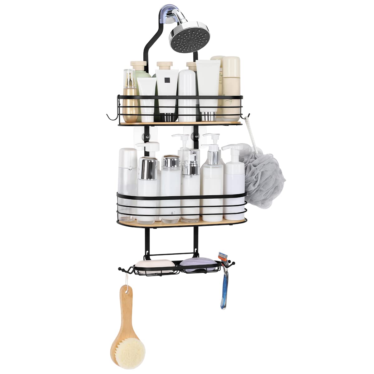 Shower Caddy Over Shower Head 3 Tier Shower Hanging Organizer Shelf Rustproof shower racks for inside shower Shampoo
