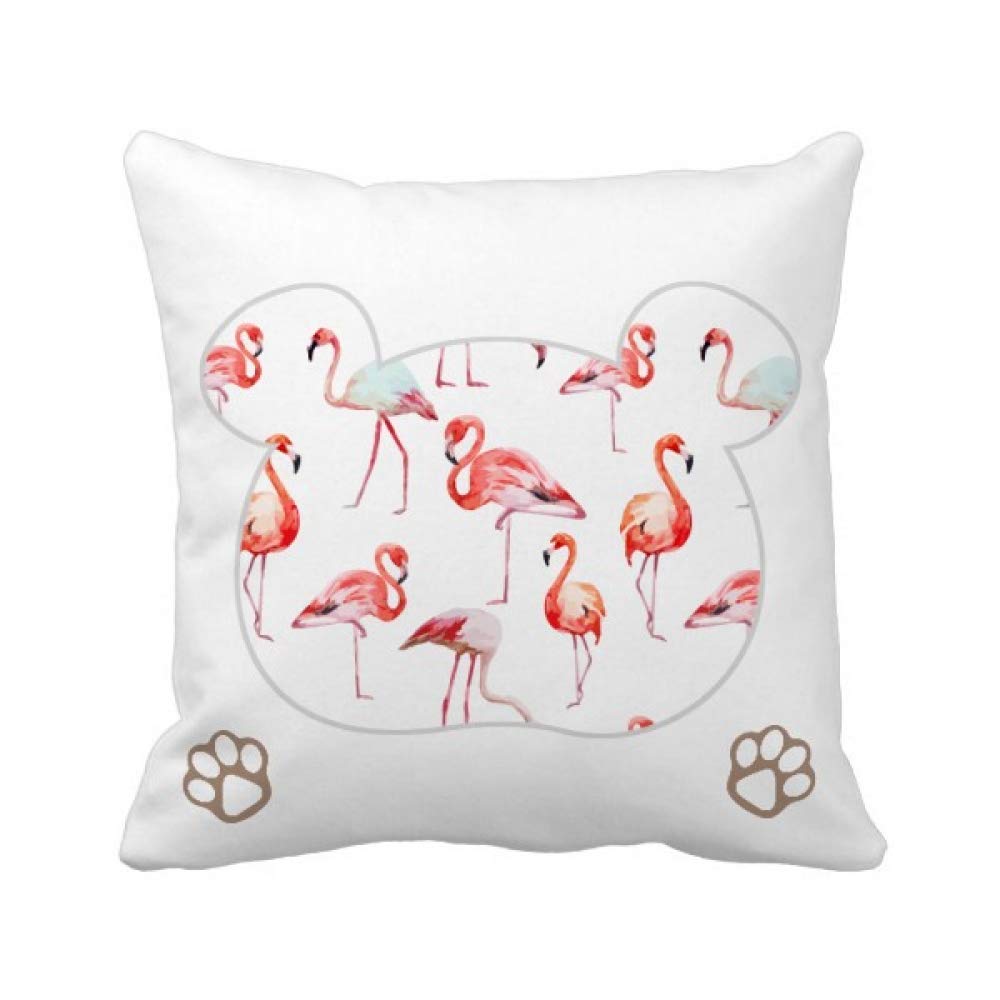 Housse de coussin flamant rose et blanc décoration carrée taie oreiller salon