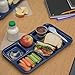Carlisle FoodService Products Plastic Meal Tray Righ-Handed Heavyweight Lunch Tray with 6-Compartments for Schools, Cafeterias, and Dining Halls, Melamine, 15 x 9 Inches, Dark Blue