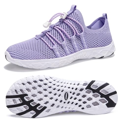 Image of ATHMILE Water Shoes for Men Women Barefoot Hiking Swim River Beach Knit | Adult Lake Pool Aqua Socks Quick Dry for Hiking Surfing Kayaking Sport Accessories Camping Must Haves