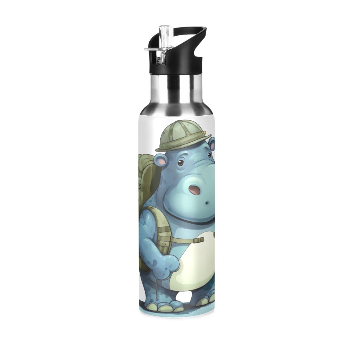 Bouteille d'eau de sport isotherme Hippo Green contre la boisson tiède