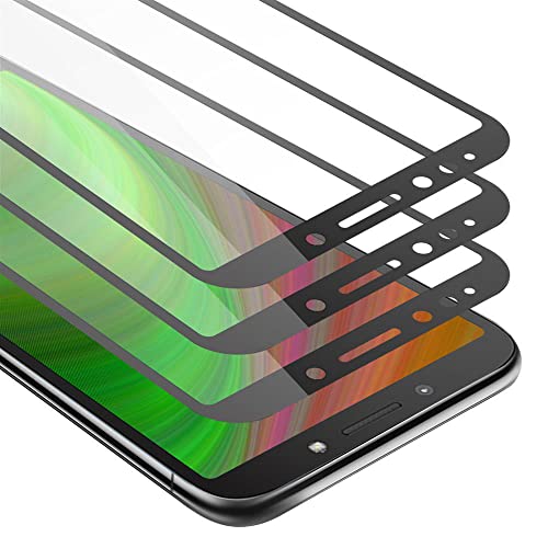 Cadorabo 3x Vidrio templado cobertura completa compatible con Motorola MOTO E5 PLAY en TRANSPARENTE con NEGRO - Paquete de 3 Vidrio protector de pantalla en dureza 9H con compatibilidad touch 3D
