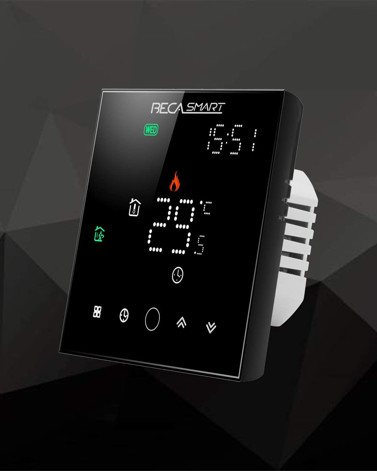 Serise 003 WIFI Termostato Compatibile con Riscaldamento dell'acqua Controllo della programmazione cellulare Lavora con Alexa, Google Home (Riscaldamento dell'acqua, Nero (WIFI))