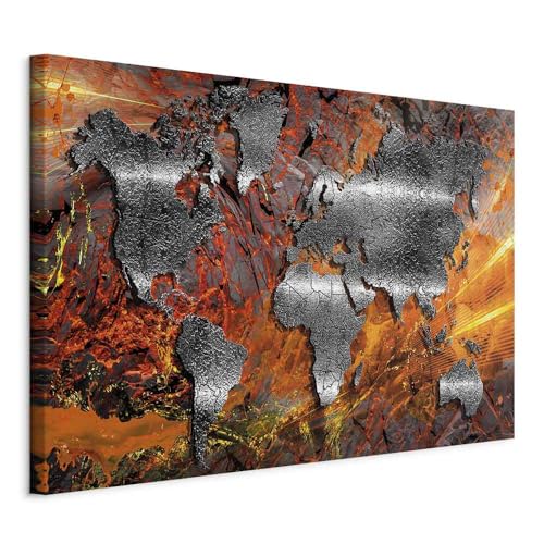 murando Acoustic Canvas Wall Art World map 90x60 cm / 35 x 24 picture with acoustic foam sound absorption print image Artwork 1 pc room acoustics soundproofing Abstract Continents k-A-0505-b-b