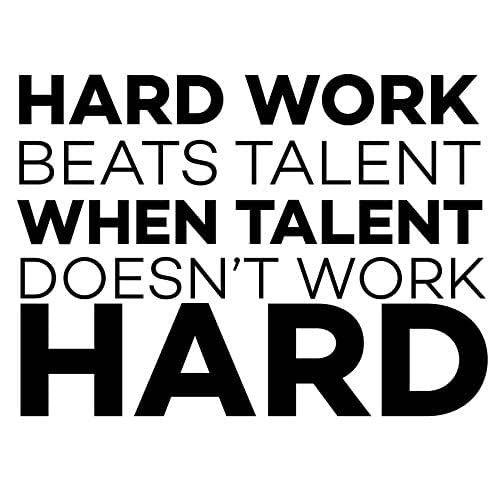 Motivational Wall Decal Quote Hard Work Beats Talent