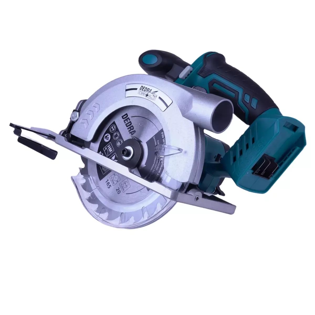 Sierra circular inalámbrica para madera, motor sin escobillas, 18 V, 4000 rpm, diámetro del disco 165 mm, ángulo de corte 45°, con dispositivo de protección contra encendido accidental, sin batería ni