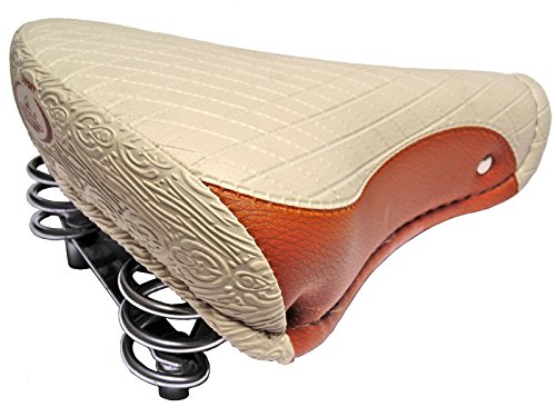 Colore: Crema/Miele. RMS Sella MONTEGRAPPA Export Molle Bici Graziella - R - Epoca Crema/Marrone