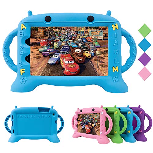 CHIN FAI Kids Case for Samsung Galaxy Tab A 8.0 2019 T290 T295, Shockproof Silicone Handle Stand Protective Cover for Galaxy Tab A 8.0 Inch 2019 Without S Pen Version (Blue)