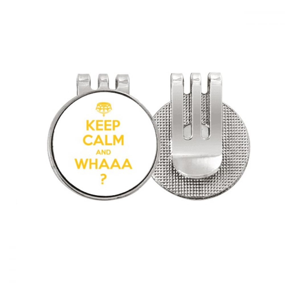 Marqueur de balle de golf jaune en émail magnétique Keep Calm And WHAAA - 4