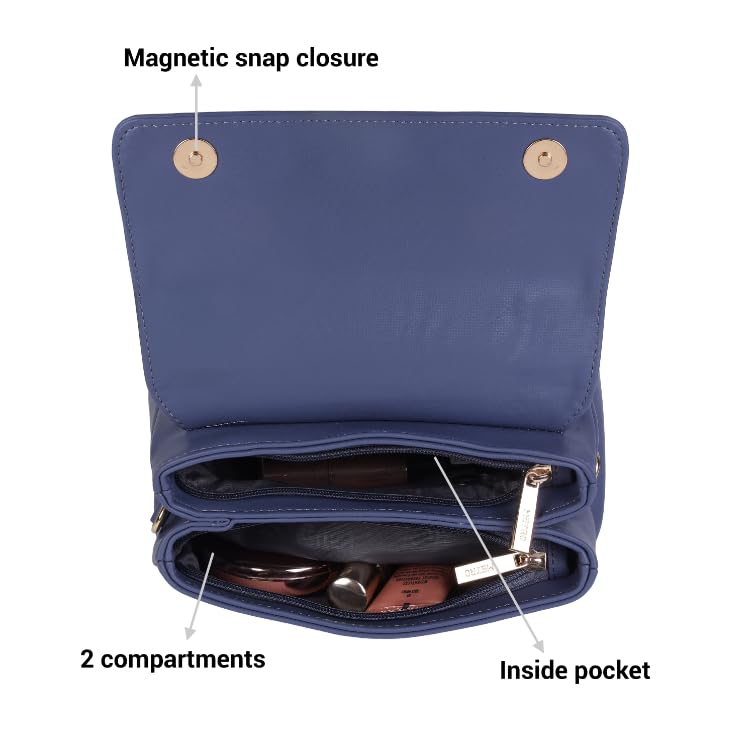 Image of Metro Women Classic Textured Handbag with Detachable Strap