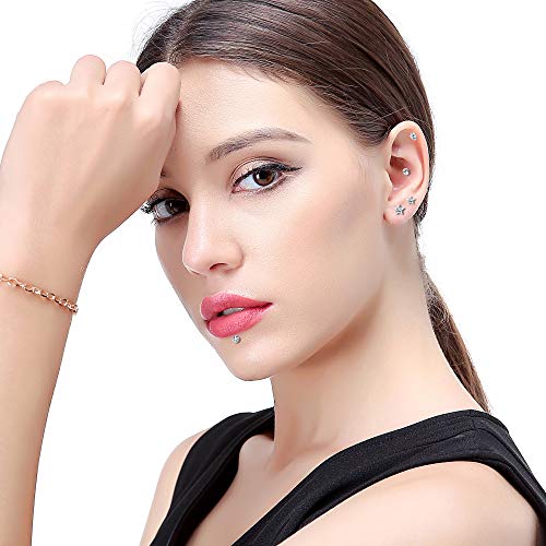 Jstyle 14Pairs 16G Forward Helix Cartilage Tragus Earring Studs Internal Threaded Labret Lip Monroe Ring 8MM Barbell Body Piercing Jewelry2