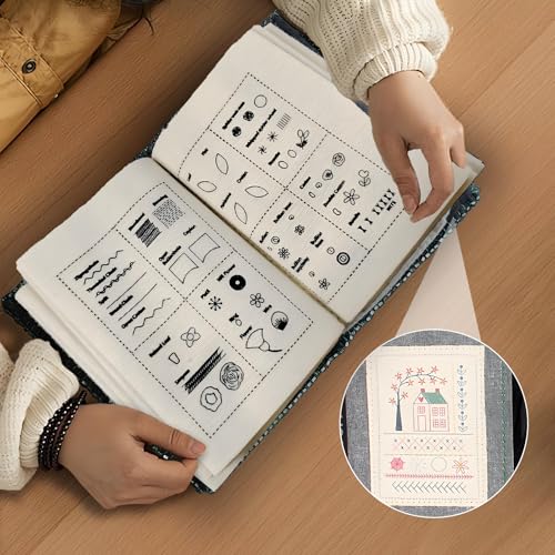 Image of Embroidery Book,Embroidery Stitch Book,Sewing Books for Beginners Adult，Plus a Set of Sewing Tools