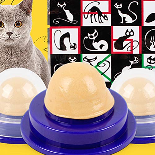 ULTECHNOVO 3Pcs Catnip Bola Doces Gato Lamber Tratar de Açúcar Sabor Atum Gato Lanches Vitamina Wall