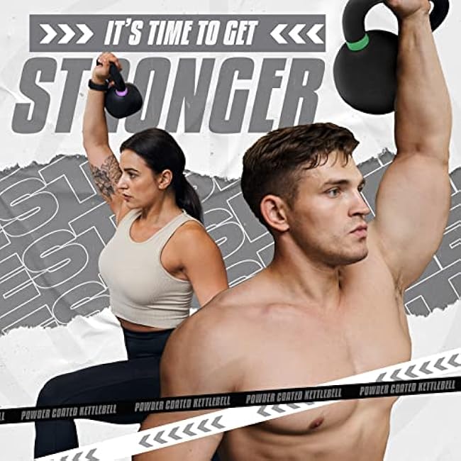 Yes4All Powder Coated Cast Iron Kettlebell Single Deep Blue - 40 KG / 88 LB Strength Training Kettlebells Weight Set for Full Body Workout, Home Gym