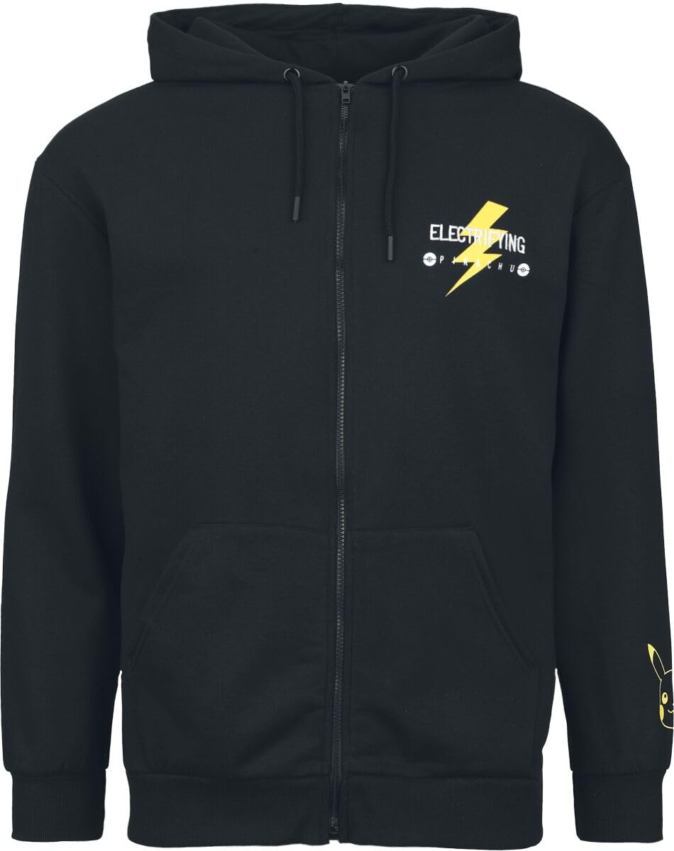 Pokémon Uomo Felpa Jogging Nero 60% Cotone, 40% Poliestere Regular