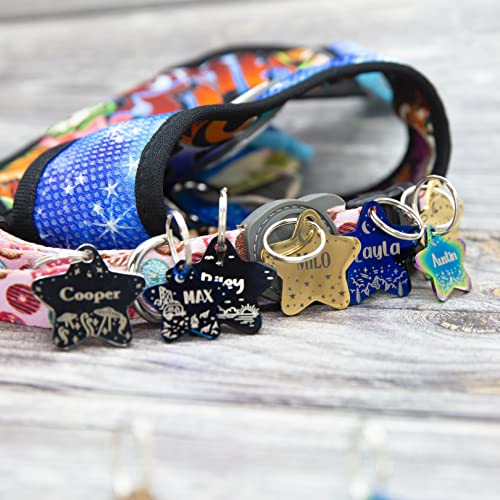 Personalized Dog Tag with 5 Lines of Custom Deep Engraved Durable Stainless Steel Pet ID Name Tag Designer Small Size Star - Image 6