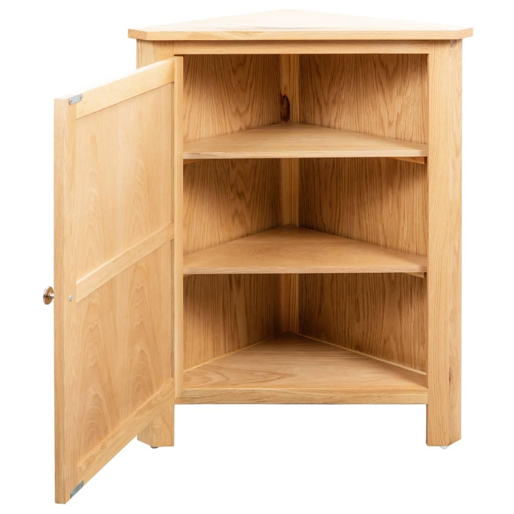 Eckschrank 59x45x80 cm Massivholz Eiche, Küchenschrank mit Stauraum, Kompaktes Sideboard für Wohnzimmer, Esszimmer, Büro