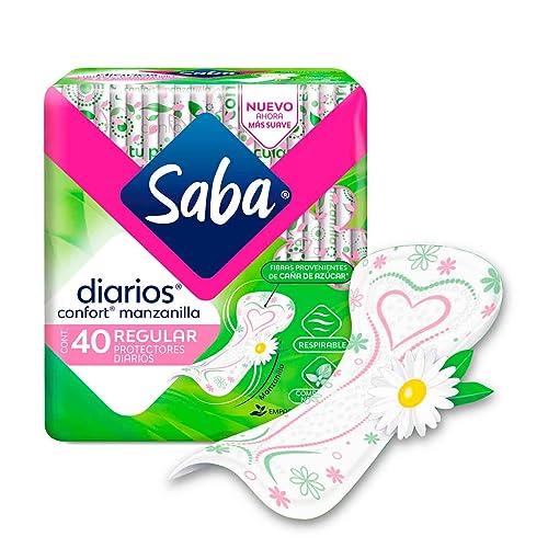 Cuidado Femenino, Drugstore Saba Diarios Confort Manzanilla, Protectores Diarios Regular, 40 Piezas