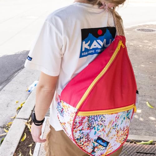Image of KAVU Paxton Pack Backpack Rope Sling Bag - Floral Coral