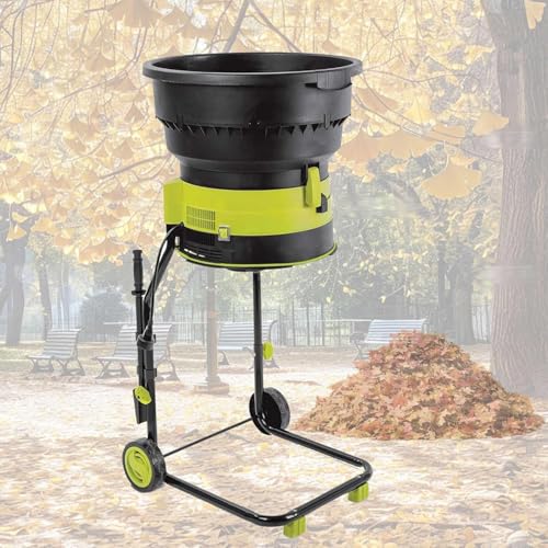 Trituradora Hojas Eléctrica, Trituradora Jardín Portátil Sin Cuchillas Con Ruedas, Motor Sin Escobillas 2500 W, Relación Trituración 17:1, Trituración Madera Y Desechos Jardín,50mPowercord