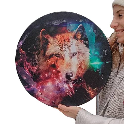 Shamanic Drum, Handmade Shamanic Drum, Holy Wolf Totem Drum With Drum Sticks, Siberian Drum, Sacred Celtic Drum, Spiritual Music Sound Healing Tool