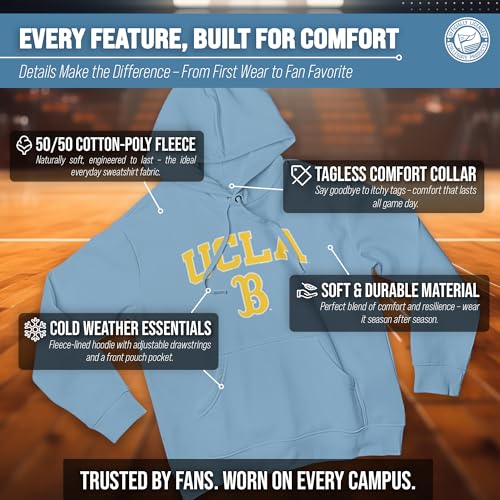 Campus Colors NCAA Unisex Hooded Sweatshirt - Long Sleeve Gameday Pullover With Team Arch & Logo