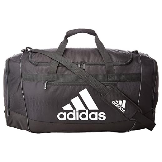 adidas Defender III Duffel Bag, Black/White, Large